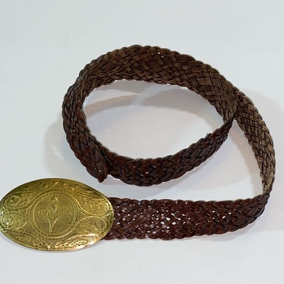 VINTAGE GENUINE LEATHER MADE IN INDIA UNIXES BELT SIZE L - Picture 7 of 11